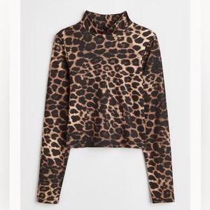 H&M leopard print long sleeved top